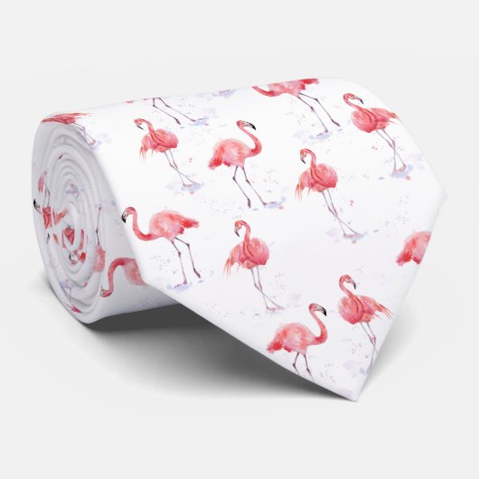 Beautiful pink flamingos pattern ネクタイ (ロール)