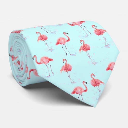 Beautiful pink flamingos pattern ネクタイ (ロール)
