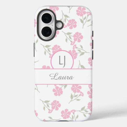 Beautiful Pink Floral Personalized  Case-Mate iPhoneケース (裏面)