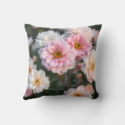 Beautiful Pink Floral Pillow クッション (裏面)