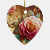 Beautiful Pink Flowers on a Valentines Day Tree セラミックオーナメント (右)