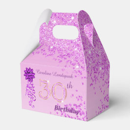 Beautiful Pink Glitter Ribbon 30th Birthday フェイバーボックス