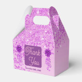 Beautiful Pink Glitter Ribbon 50th Birthday フェイバーボックス (裏面サイド)