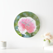 Beautiful Pink Peony Flower in Sunlight ラージ壁時計 (ホーム)