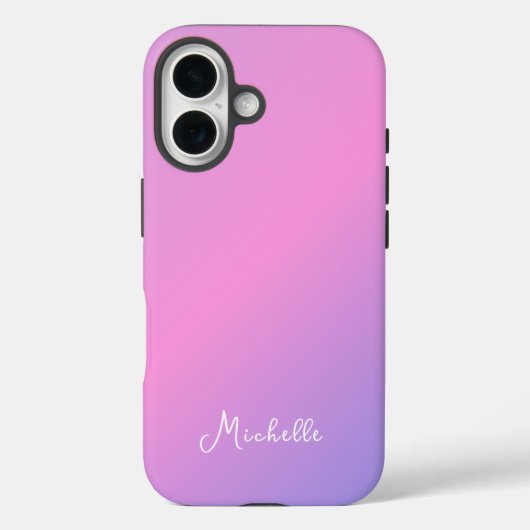 Beautiful Pink Purple Ombre Personalized Case-Mate iPhoneケース (裏面)