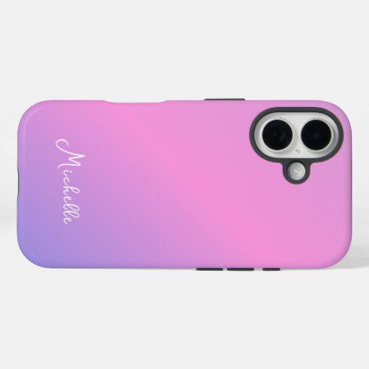Beautiful Pink Purple Ombre Personalized Case-Mate iPhoneケース (裏面 (横))