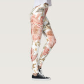 Beautiful  Pink Roses ,Gold , Luxury elegant レギンス (右)