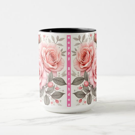 Beautiful Pink Roses Luxury Popular Collection マグカップ (中央)
