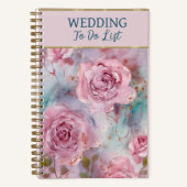 Beautiful Pink Roses Wedding Planner ノートブック (正面)