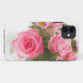Beautiful pink roses with chrysanthemum in vase Case-Mate iPhoneケース (裏面(横))