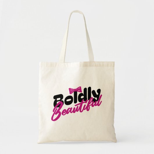 Beautiful Pink Typography with Bow トートバッグ (正面)