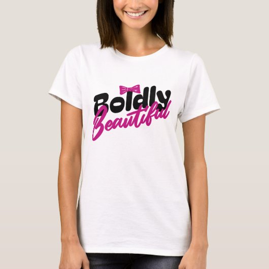 Beautiful Pink Typography with Bow Tシャツ (正面)