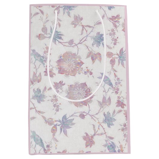 Beautiful pink watercolours ミディアムペーパーバッグ (正面)