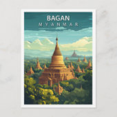 Beautiful Place Bagan Myanmar Art Travel ポストカード (正面)