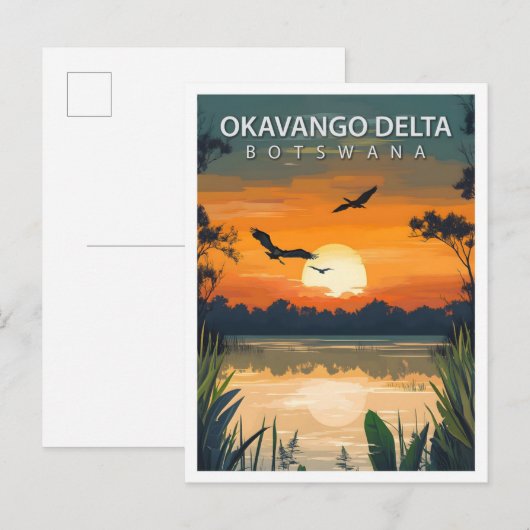 Beautiful Place Okavango Delta Botswana Travel ポストカード (正面/裏面)