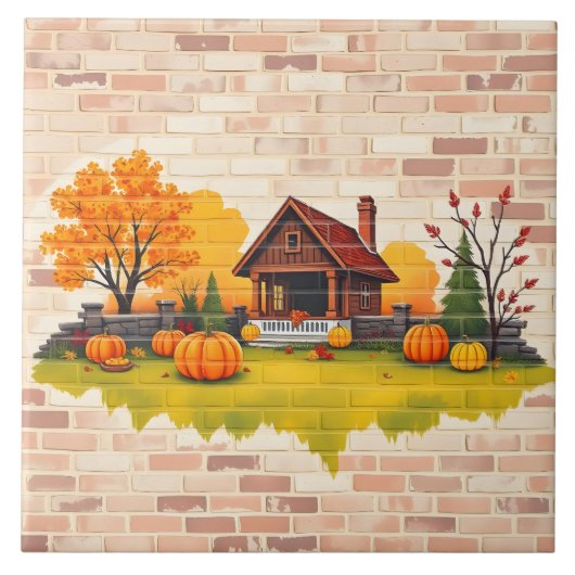 Beautiful Popular Happy Thanksgiving Fall タイル (正面)