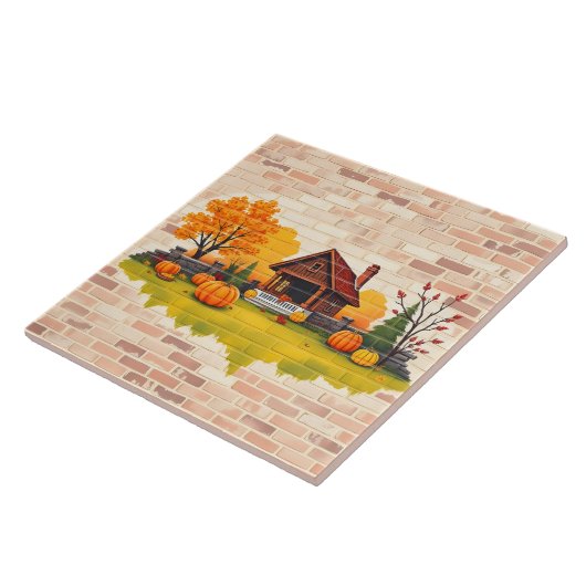 Beautiful Popular Happy Thanksgiving Fall タイル (側面)