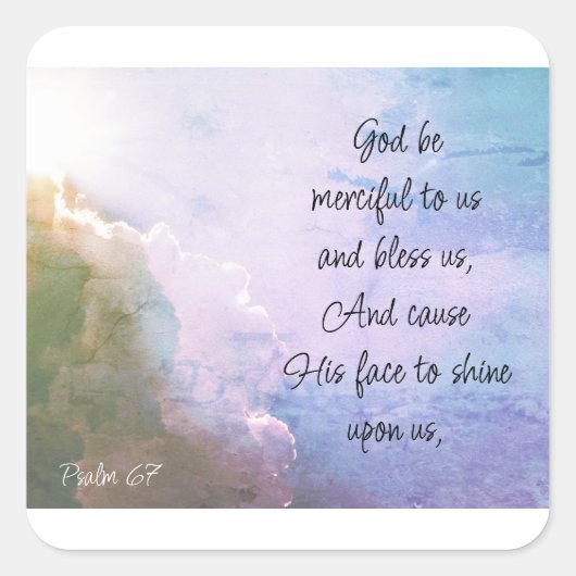 Beautiful Psalm 67 Blessing Upon Us スクエアシール (正面)