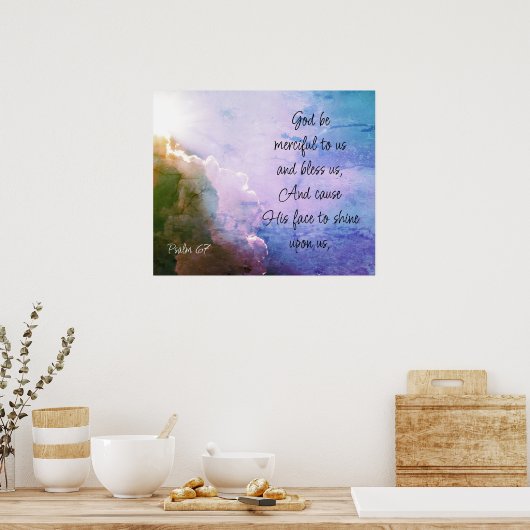 Beautiful Psalm 67 Blessing Upon Us ポスター (キッチン)