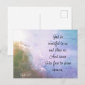 Beautiful Psalm 67 Blessing Upon Us ポストカード (正面/裏面)