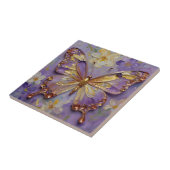 Beautiful Purple Butterfly and Flowers タイル (側面)