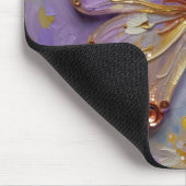 Beautiful Purple Butterfly and Flowers マウスパッド (コーナー)