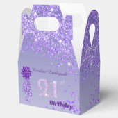 Beautiful Purple Glitter Ribbon 21st Birthday フェイバーボックス (オープン)