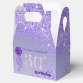 Beautiful Purple Glitter Ribbon 30th Birthday フェイバーボックス (オープン)