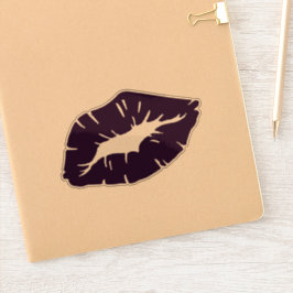 Beautiful Purple Lipstick Kiss Isolated シール