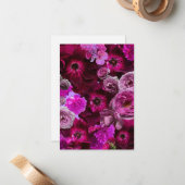 Beautiful Purple Rose Collage ノートカード (正面/裏面インサイチュ)