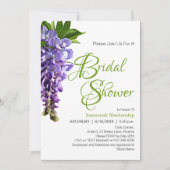 Beautiful Purple Wisteria Flowers Bridal Shower 招待状 (正面)
