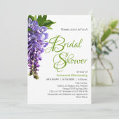 Beautiful Purple Wisteria Flowers Bridal Shower 招待状 (スタンド正面)