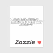 Beautiful quotes about life by Victor Hugo シール (シート)
