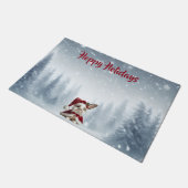 Beautiful Rabbit Christmas ドアマット (アングル)