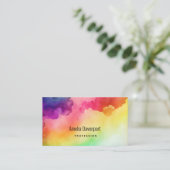 Beautiful Rainbow Color Splatters Abstract Design 名刺 (スタンド正面)