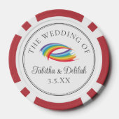 Beautiful Rainbow Wedding Personalized ポーカーチップ (裏面)