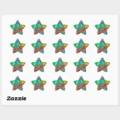 Beautiful red abstract star sticker,Delight red  星シール (シート)