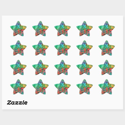 Beautiful red abstract star sticker,Delight red 星シール (シート)