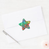 Beautiful red abstract star sticker,Delight red  星シール (封筒)