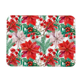 Beautiful red and white Christmas poinsettia マグネット