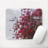 Beautiful red Bougainvillea Flowers & Cloudy Sky  マウスパッド (マウス)