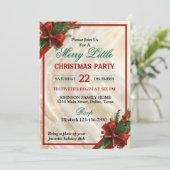 Beautiful Red Bow and Ribbon Christmas Party 招待状 (スタンド正面)