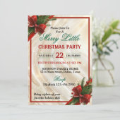 Beautiful Red Bow and Ribbon Christmas Party 招待状 (スタンド正面)