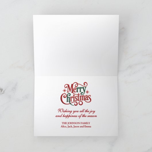 Beautiful Red Christmas Cardinal シーズンカード (内部)