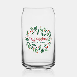 Beautiful Red Green Holly Berry Custom Christmas ガラス缶