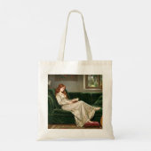 Beautiful Red Haired Woman Reading Book Artistic   トートバッグ (裏面)
