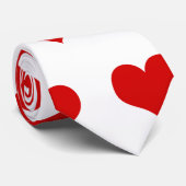 Beautiful red hearts printed white  ネクタイ (ロール)