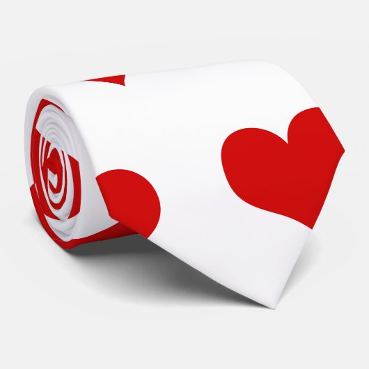 Beautiful red hearts printed white  ネクタイ (ロール)
