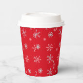 Beautiful Red illustrative snowflake Red Backgroun 紙コップ (左)