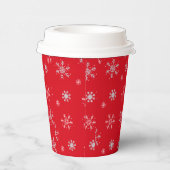 Beautiful Red illustrative snowflake Red Backgroun 紙コップ (右)